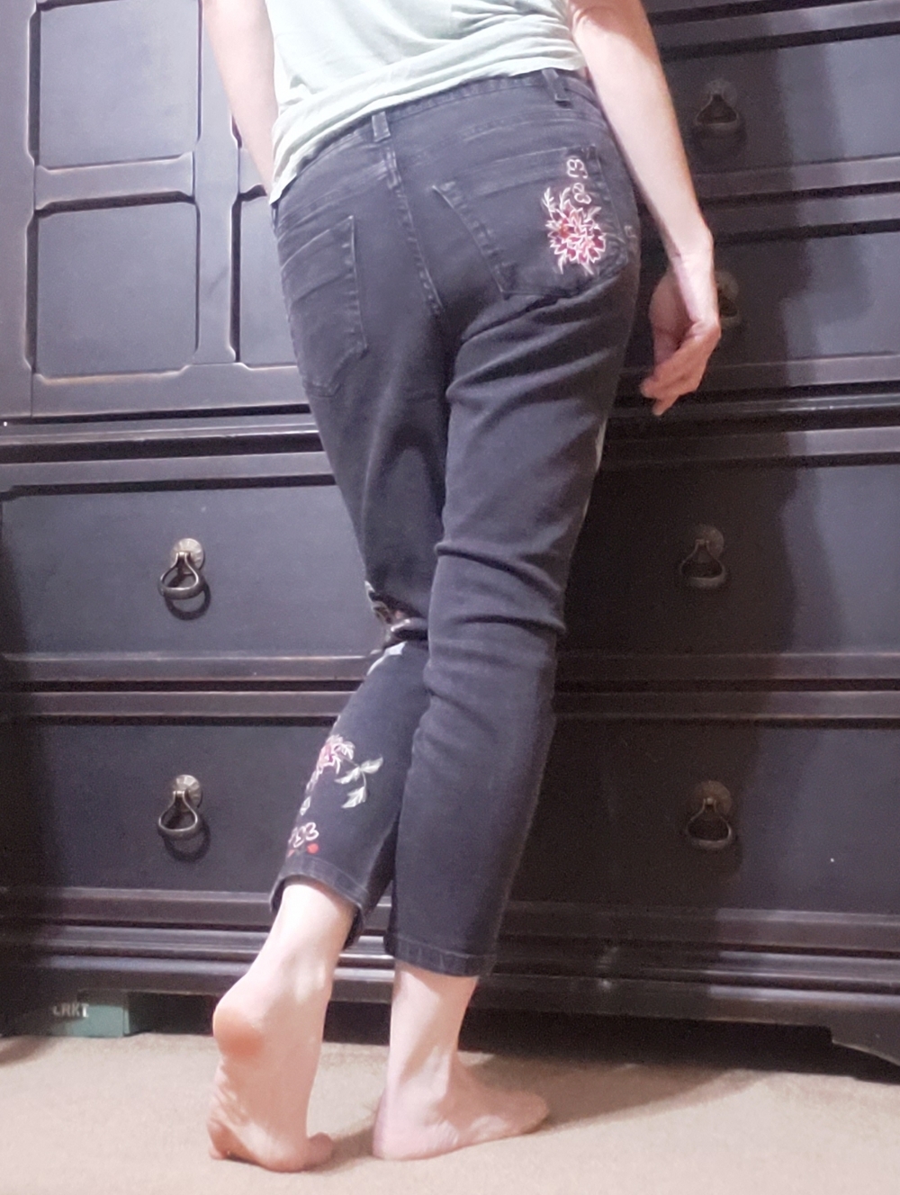 Nanette Lepore - Dark Skinny Jeans with Beautiful Embroidery - Picture 4 of 15